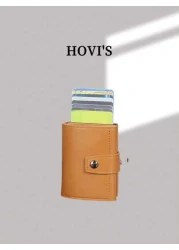 HOVI S Retro Classic Fashion Pop RFID Card Holder Portable Multi Function Wallet Cash Holder Multi Card Position Card Box Autom Mini Bag Small Bag