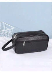 حقيبة رجالية جلد PU أحادية اللون للهاتف المحمول, حقيبة يد صغيرة, حقيبة يد, حقيبة معصم, للعمل، نهاية الأسبوع، الس