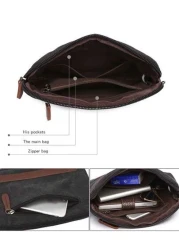 1 Pc Casual Canvas Men Clutch Wrist Bag With Faux Leather Wallet Men Handbag Clutch Bag Long Wallet Coin Purse Phone Bag For Travel And Business Multi Colors Available Purse Essentials