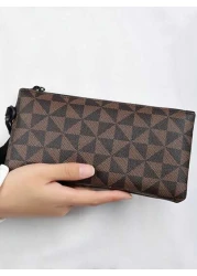 حقيبة يد صغيرة مربعة للرجال، حقيبة يد بخياطة عصرية، نمط راقي لحقيبة المعصم