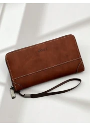 HOVI S Fashion Retro Minimalist Long Wallet Spacious With Multiple Card Slots Business Commute Zipper Wallet For Men Christmas Gifts Gift Thanksgiving Vintage Gifts For Men Wristlet Keychain Wallet Tr