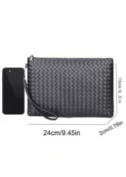New Men Wallet Male Pu Clutch Purse Coin Purse Large Capacity Pu Leather Business Hand Bags Clutch Bag Handbag Wristlet Bag Envelope Bag Gift For Husband Waterproof Valentines Gift Holiday Wash Bag Ol