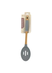 Home Pro Silicone Head Slotted Spoon Blue And Beige