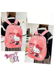 Sanrio 1pc Hello Kitty Kulomi 3 Piece Backpack Set Cartoon Print KT Cat Suitable For Middle High School Includes Backpack Shoulder Bag Pencil Case Great For Campus Back To School Outings And Gifts