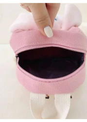 قطعة واحدة حقيبة ظهر مصغرة بطابع الأرنب الكرتوني، ناعمة وجذابة بألوان حلوى، مناسبة لرحلات رياض الأطفال والاس