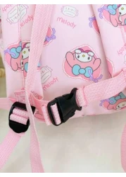 Sanrio KT Cat Nylon Kids Backpack Cute Mini Girls Bag Lightweight Cartoon Pattern Pouch Zipper Closure Kitty Dog Little Girl Schoolbag Suitable Gift Bag For Friends Gathering Travel Bag For Outing