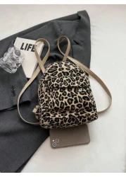 قطعة واحدة حقيبة ظهر صغيرة فاخرة بطبعة نمر ملائمة للخريف والشتاء، تصلح للسفر والاستخدام اليومي