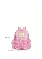 1pc Girls Nylon Zipper Closure A Z 26 Letters Fashion Lace Dance Bag Dance Ballet Bag Practice Double Shoulder Latin School Bag Backpack Suitable For Daily Use Zipper Random DIY Alphabet Stickers