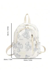 1pc Cartoon Kindergarten Zipper Closure Cute Backpack For Girls Suitable For All Seasons Daily Use Mini Bag For College Students