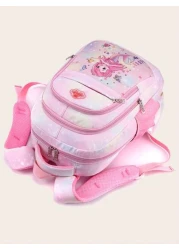 حقيبة ظهر كلاسيكية سستة حورية البحر نمط مزخرف برقعة عبارة بنات