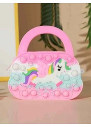 1 Pc Cartoon Unicorn Fashionable Handbag Unicorn Purses Fashion Fidgets Fashion Pop Purse Push Bubbles Fidget Rainbow Unicorn Purse Wallet Ladies Bag