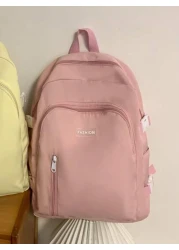 1 Pc Back To School Classic Basic High Capacity School Bag With Laptop Compartment Backpack Purse Solid Color Sports Bag Premium Nylon School Backpack With Adjustable Strap Spacious Multiple Pockets B