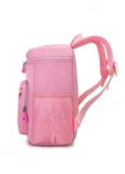 1pc Kids Cute Cartoon Green Dragon Print Backpack With Wide Strap Back Support Design Suitable For School Daily Use