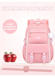 1pc Large Capacity Purple Pink Girl s Backpack Ideal For School Outdoor Trips Lightweight Comfortable Multi Purpose With Pendant Perfect Birthday Gift For Girls Must Have For Back To School