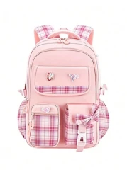 1pc Girl School Backpack Cute Children Backpack Girl Elementary Student Backpack With Compartments Back To School Gift
