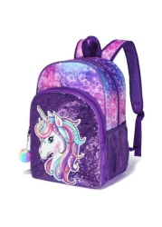 3 حقائب ظهر، حقيبة ظهر مرصعة بالترتر، حقيبة كتف، صندوق غداء، علبة أقلام