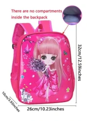 1pc Cute Easter Bunny Backpack Adorable Princess School Bag Cartoon Bookbag Large Capacity Student Backpack