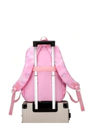 Large Capacity Shockproof Multi Layer Children s Backpack Waterproof Schoolbag With Pendant Decoration Printed Unicorn Pattern Shoulder Bag