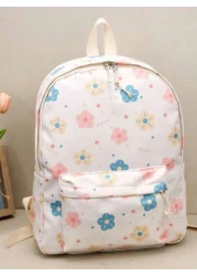 حقيبة ظهر كرتونية بطبعات ملونة متباينة ، حقيبة مدرسية ناعمة متعددة الاستخدامات ، حقيبة كتب كبيرة السعة ، حقيب