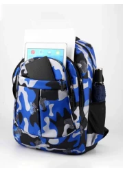 حقيبة ظهر أساسية للأولاد في موسم المدرسة، بتصميم بألوان الكامفلاج. متوفرة بأربعة ألوان: أسود وأزرق وأحمر وأخض