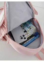 قطعة واحدة حقيبة ظهر طالب جديدة ذات تصميم أذن الأرنب جذاب متعدد الاستخدامات من النايلون مقاوم للماء سعة كبيرة