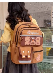 1 Pc Cute Cartoon Capybara Backpack Large Capacity Multiple Pockets Schoolbag With Adjustable Shoulder Sraps And Lightweight Design Bookbag Perfect For Students Teens And Kids For School Back To Schoo