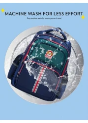 حقيبة ظهر مدرسية للأطفال بتصميم كرتوني بأشرطة قابلة للتعديل، سعة كبيرة 16*12*5 بوصة، مع جيوب وحجرات، أنيقة وعصري