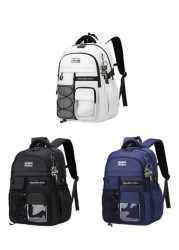 1pc Minimalist Casual Men Backpack Zipper Closure Adjustable Shoulder Strap Durable Fabric Large Capacity Multi Pocket Design Suitable For Daily Use And Travel Luggage Strap For Suitcase Back To Schoo