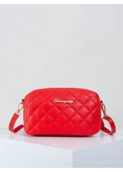 Quilted Zipper Square Bag Metal Letter Decor Shoulder Bag Adjustable Fashionable Girls Crossbody Bag Casual Phone Pouch