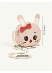 1pc Kids Cute Princess Rabbit Cartoon Girls Crossbody Bag Mini Pouch Accessory