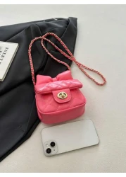 حقيبة كتف رسول مربعة صغيرة جميلة بتصميم رائج جديد بسلسلة ماسية مقرصنة،حقيبة كتف جذابة بقيمة عالية بلون طازج،