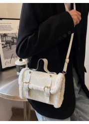 Sanrio حقيبة بخيار العنق مبطنة بالشراب من هالو كيتي صوف جديدة, حقيبة يد مطورة ذات نسيج فريد للتخزين