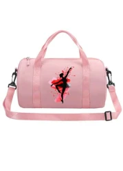 حقيبة رقص من النايلون الخفيف باللون الوردي، حقيبة يد بطراز أفانت-جارد، قابلة للتعديل على الكتف، قابلة للطي، م