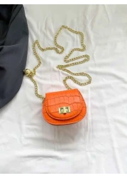 1pc New Cute Girl Niche High End Pu Mini Crossbody Bag And Fashionable New Bag Fresh And Dopamine Color Matching Youthful Girl Style Can Be Carried By Hand Or Across The Body Metal Chain Casual And Fa
