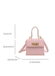 1pc New Cute Girl Niche High End Pu Small Square Bag And Fashionable New Bag Fresh And Dopamine Color Matching Youthful Girl Style Can Be Cross Body Can Be Hand Held Shoulder Strap Is Adjustable Casua