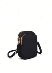 1pc Stylish And Simple Straddle Walk Mini Bag Bear Ko U Wood Printed Coin Wallet With Mobile Phone Pocket Casual Trip Back To School Gift