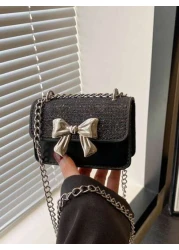 1 قطعة حقيبة كتف عصرية من البولي يوريثان بطراز غربي بسيط وأنيق ذات مربع صغير للذهاب والإياب، باللمسة الكورية ا