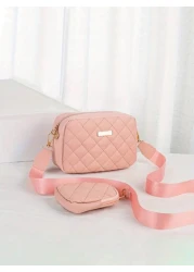 1pc Girls Fashionable Crossbody Bag With Embroidered Floral Pattern Comes With Coin Purse Wallet Key Pouch Ideal For Daily Use Parties And Gifting