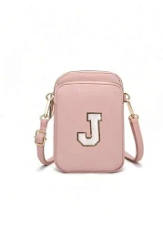 1pc Leisure And Fashion Crossbody Walking Bag With Mobile Phone Cloth Bag Vertical Coin Purse For Girl Travel Back To School Gifts Alphabet Diy Handmade Bag