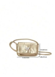 1pc Pretty Bow Casual Fashion Simple Shoulder Crossbody Small Shoulder Bag Fashionable Small Square Bag Simple Western Style Niche Handbag Cute Casual Shoulder Crossbody Bag Bow Decoration Pu Crossbod