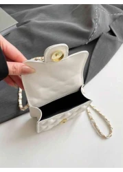 1pc Versatile Stylish Retro Crossbody Small Square Bag Mini Bag Fashion Chain Shoulder Crossbody Bag Popular New Texture Diamond Chain Lipstick Shoulder Crossbody Small Bag Mini Dopamine Style Solid C