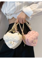 Fashionable Cute Mini Heart Embroidered Pouch Bag Small Crossbody Coin Purse Mainly For Hanging Decorations Relatively Small Capacity Low Practicality