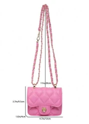 1pc Versatile Stylish Retro Crossbody Small Square Bag Mini Bag Fashion Chain Shoulder Crossbody Bag Popular New Texture Rhinestone Chain Lipstick Shoulder Crossbody Small Bag