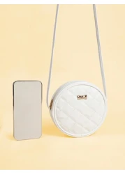 1pc Metal Bow Quilted Minimalist Versatile Lightweight Round Shoulder Crossbody Bag Mini Small Casual Pouch For Outing Coin Purse