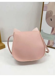 1 Pc Mini Fashion Kitten Young Children Crossbody Bag Square Bag Purse Shoulder Bag Flip Bag Versatile Lightweight Portable Small Buckle Mini For Daily A Coin Purse For Travel Shopping Vacation Kids O