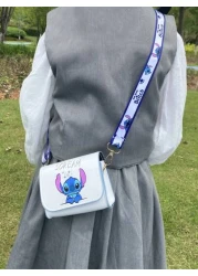 Disney 1pc Disney Stitch Cartoon Fashion Kids One Shoulder Crossbody Snack Bag Cute Stylish For Girls
