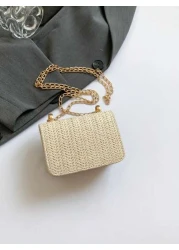 Stylish Woven Fashion Minimalist Small Square Shoulder Crossbody Bag For Girls Casual
