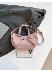 1pc New Cute Girl Niche High End Nylon Shoulder Crossbody Bag And Fashionable New Bag Fresh And Dopamine Color Matching Youthful Girl Style Can Be Cross Body Adjustable Shoulder Strap Casual And Fashi