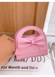 1 حقيبة كتف ذات عقدة الفراشة مصنوعة من مواد جلدية اصطناعية بقفل مغناطيسي، مناسبة للفتيات للتسوق والحفلات والا