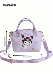 Sanrio حقيبة كتف وحقيبة مكياج ذات حزام كروس للأطفال بشخصيات Sanrio قطعة واحدة